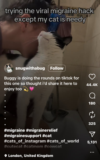 Cat Comforts Owner During Migraine Relief Attempt