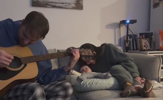 Baby Has Funny Reaction to Dad Playing Guitar