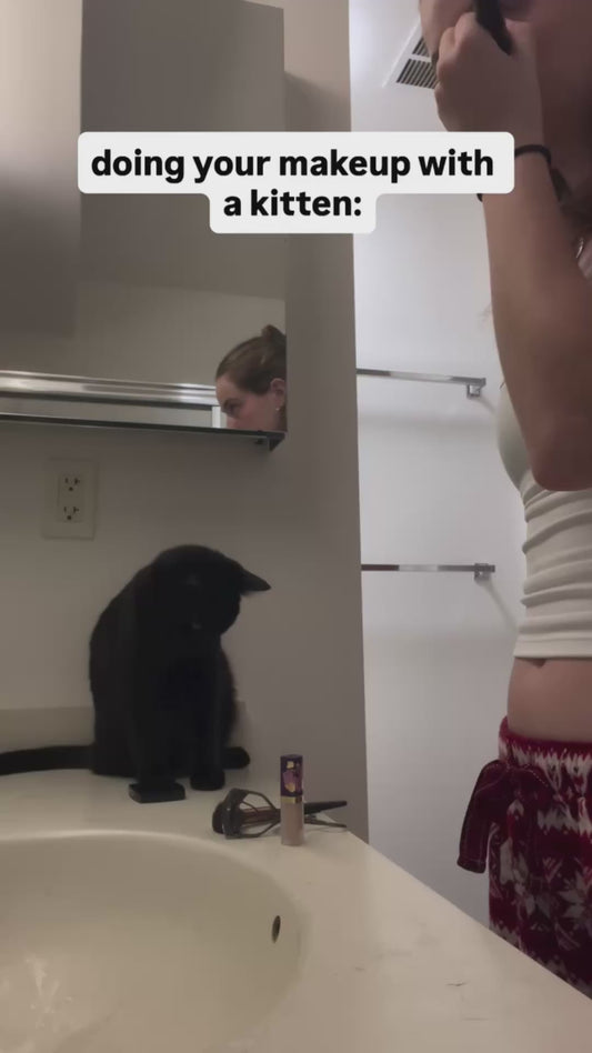 Cat Insists on “Helping” During Owner's Makeup Routine
