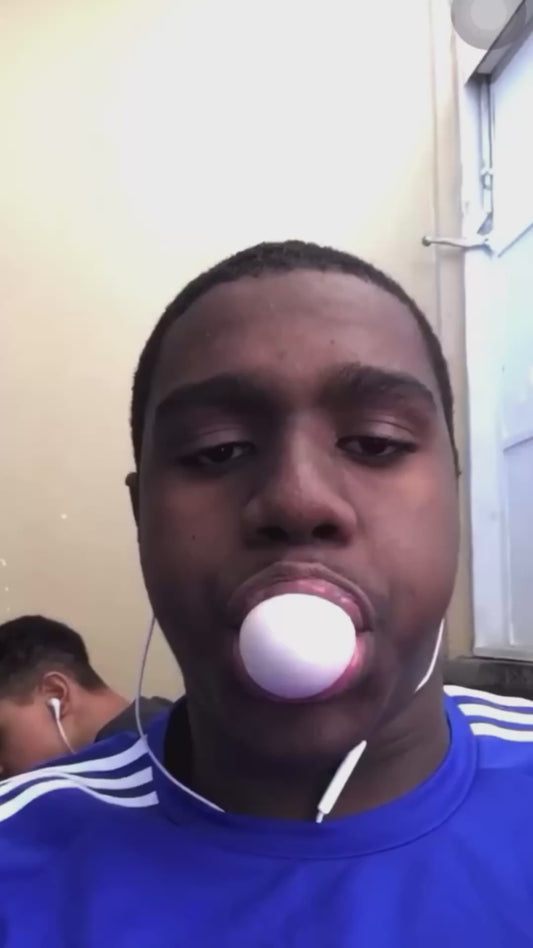 Guy Blows Giant Bubblegum Bubble