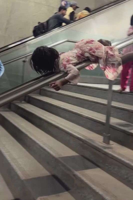 Girl Hilariously Slides Down Bannister