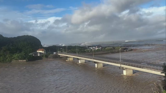 Video of Extremely Large Waves Following a Typhoon