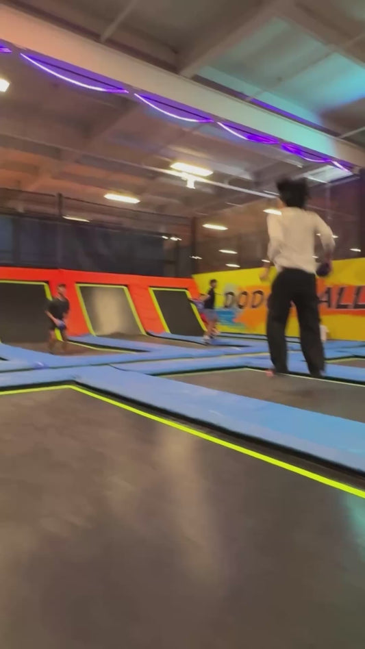 Guys Take Trampoline Dodgeball Very Seriously
