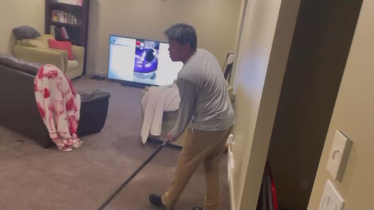 Dad Shows No Mercy in Hockey Game Against Son