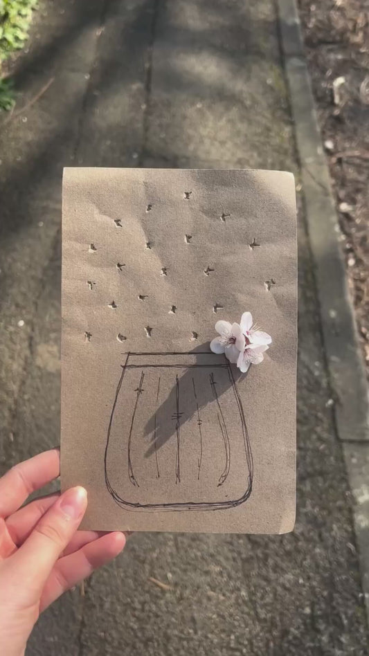 Woman Collects Flowers to Make Creative Spring Artwork