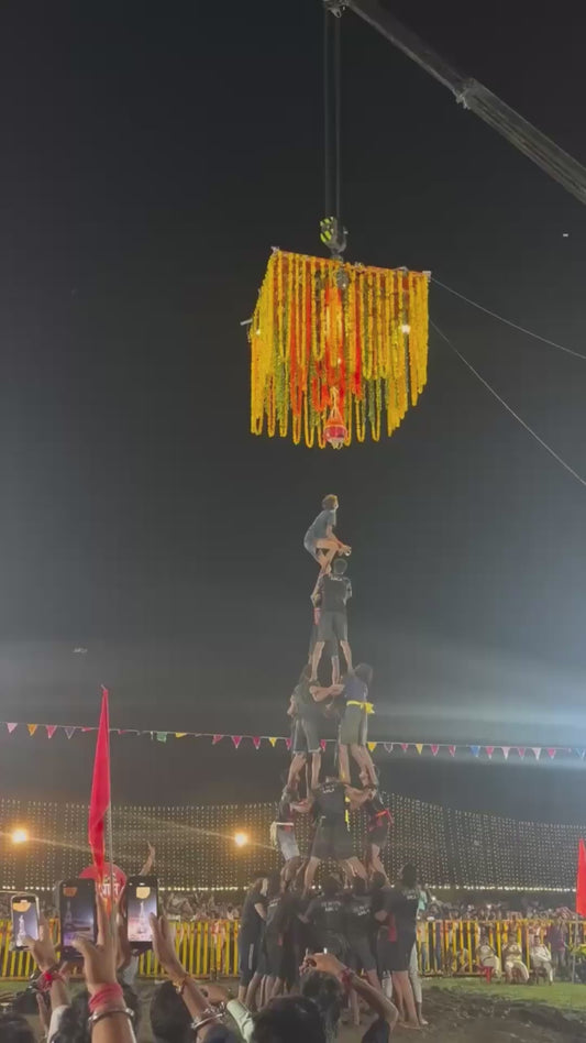 Human Pyramids Climb to Reach High Point in Daring Festival Stunt