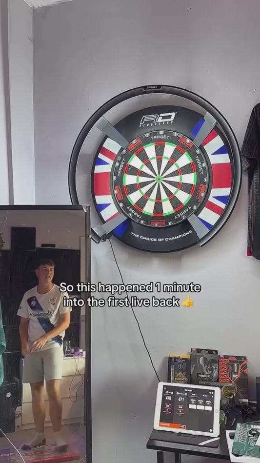 Man Breaks Mirror in Celebration After Scoring 180 in Darts