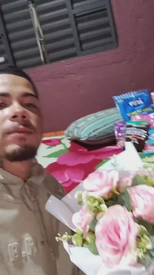 Man Surprises Daughter With Flowers and Snacks