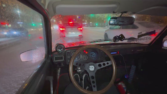Man Drifts on Icy Road