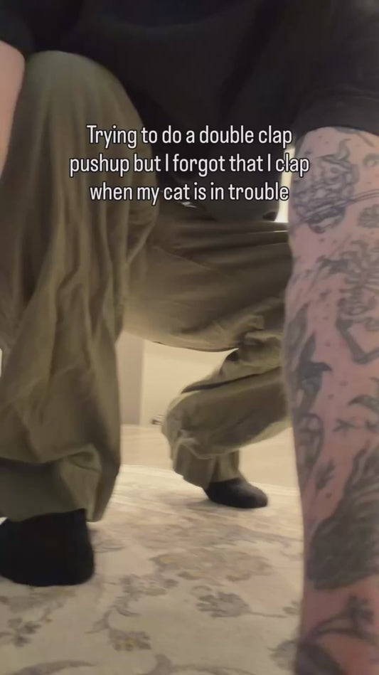 Guy Accidentally Scares His Cat With Clap Push Up