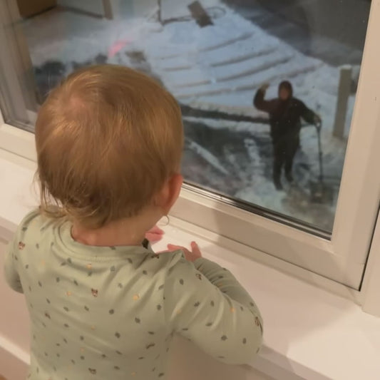 Small Child Gets Hit by Big Brother with a Snowball, but Signals for More