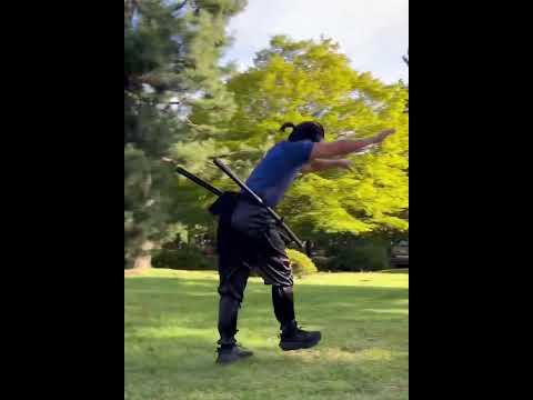 Martial Artist Shows Incredible Skills During Sword Training Routine